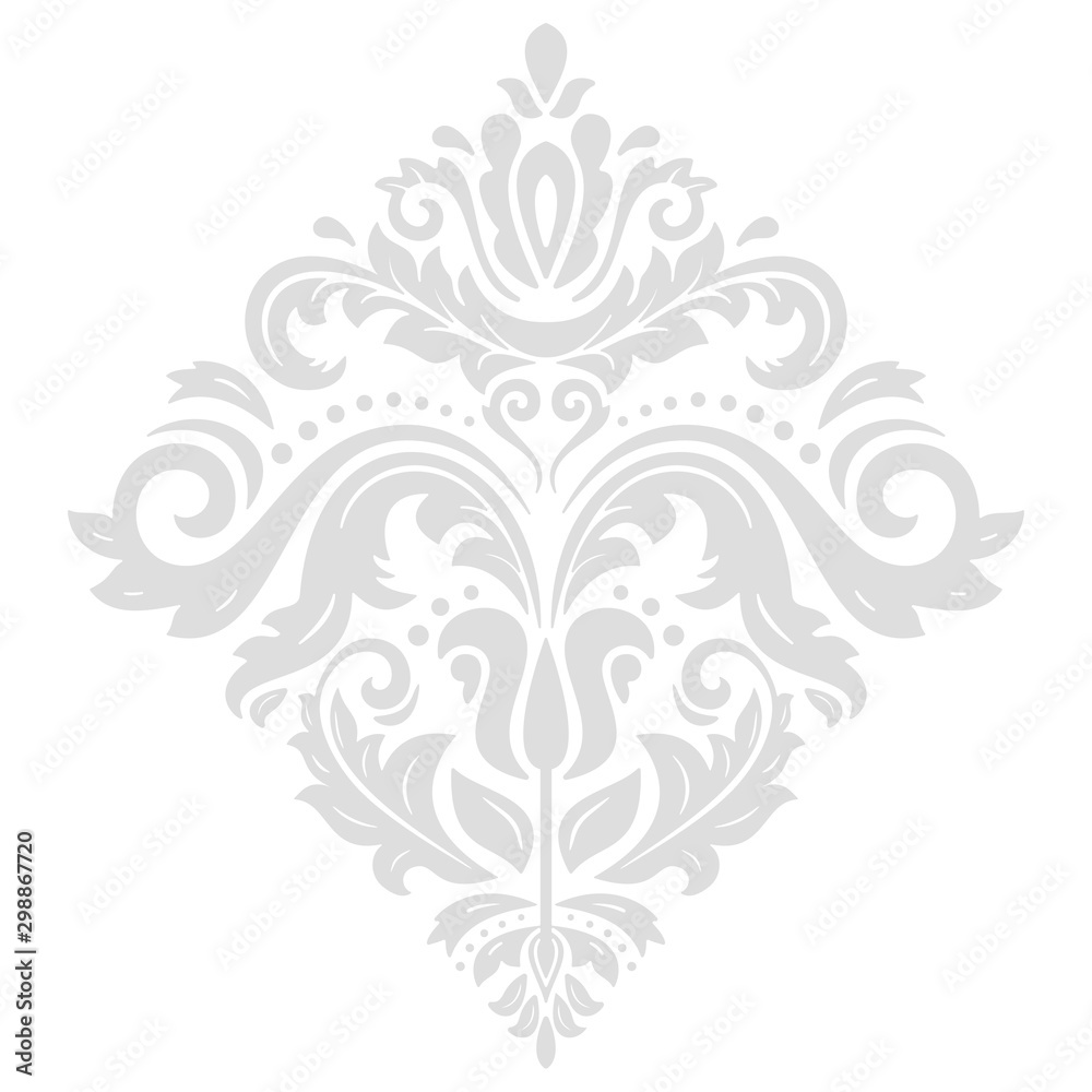 Oriental vector pattern with arabesques and floral light elements. Traditional classic ornament. Vintage pattern with arabesques