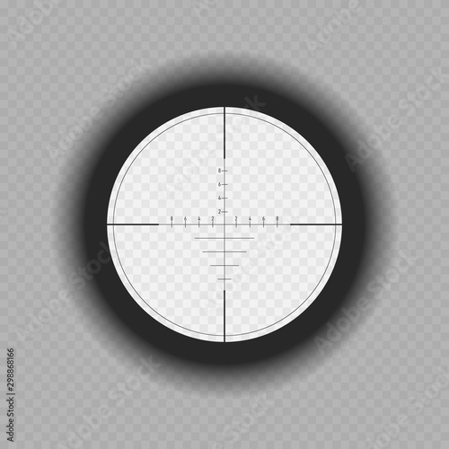 Optical sniper scope sight. Vector illustartion.