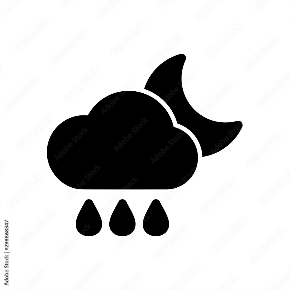 Cloud and rain icon. Symbol of Weather icon with trendy flat style icon for web, logo, app, UI design. isolated on white background. vector illustration eps 10 Cloud and rain icon. Symbol of Weather icon with trendy flat style icon for web, logo, app, UI design. isolated on white background. vector illustration eps 10