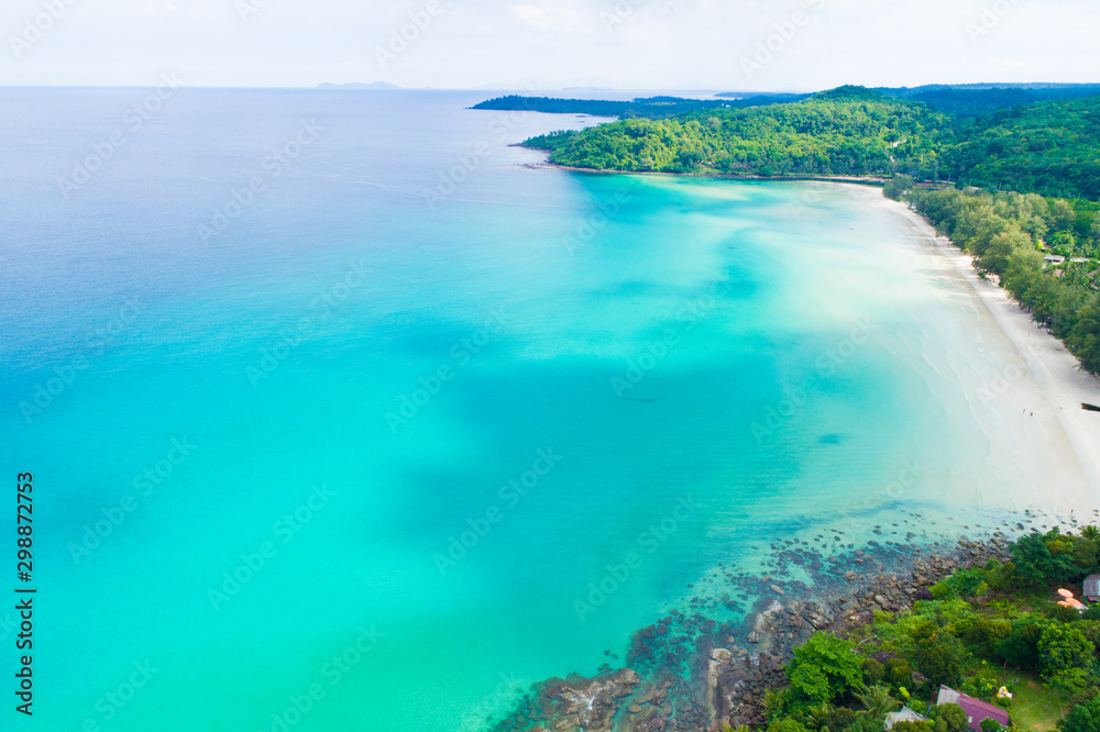 Aerial view paradise island sea beach beautiful of nature