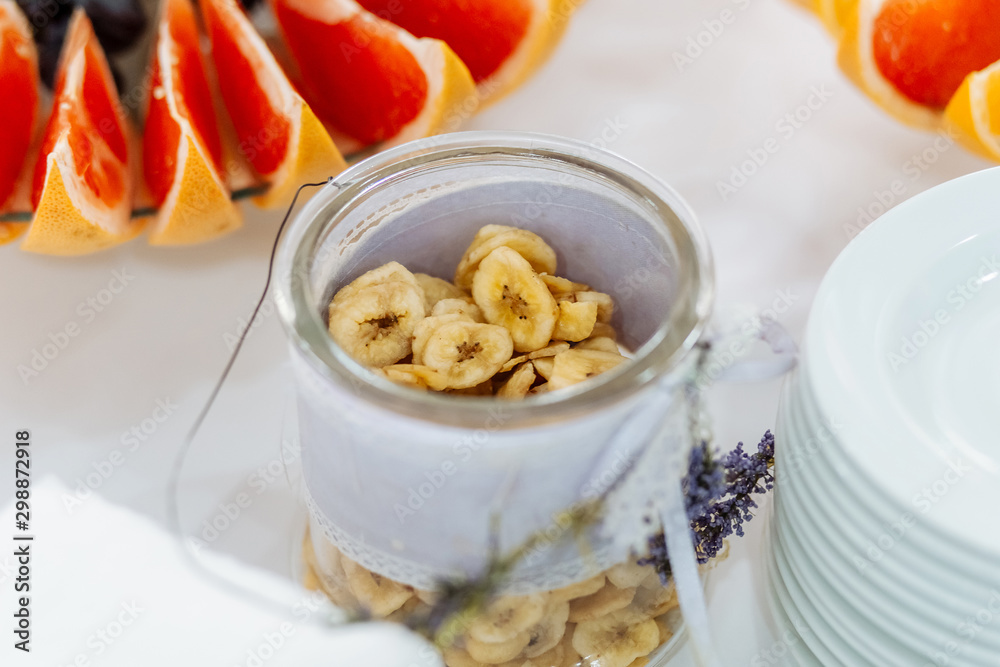 Homemade dried banana chips. Diet, slice. Homemade dried banana chips. Diet, slice.