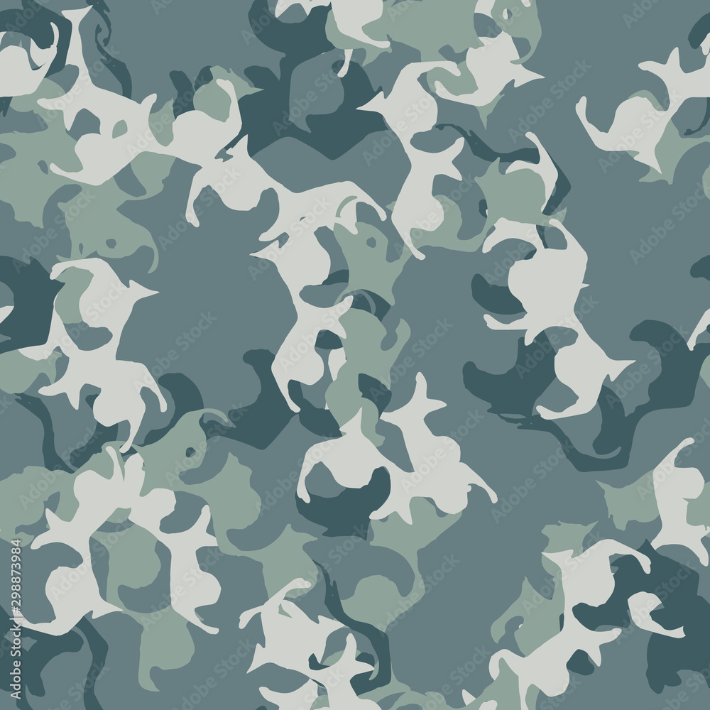 Sea camouflage of various shades of blue, green and grey colors
