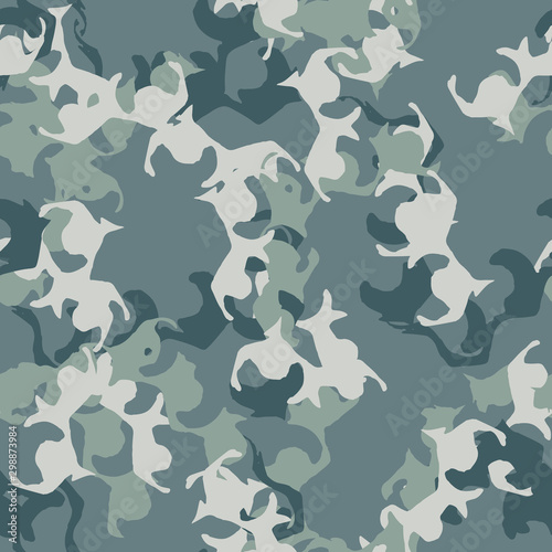 Sea camouflage of various shades of blue, green and grey colors