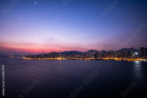 Photography Hong Kong Victoria Harbor landscape view from Hotel's balcony