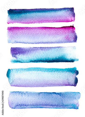 Abstract hand drawn watercolor. Colorful splashing in the paper. It is wet texture background with paint brushes. Picture for creative wallpaper or design art work. Pastel colors tone. © NaPUN
