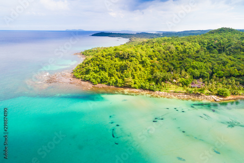 Aerial view paradise island sea beach beautiful of nature photo