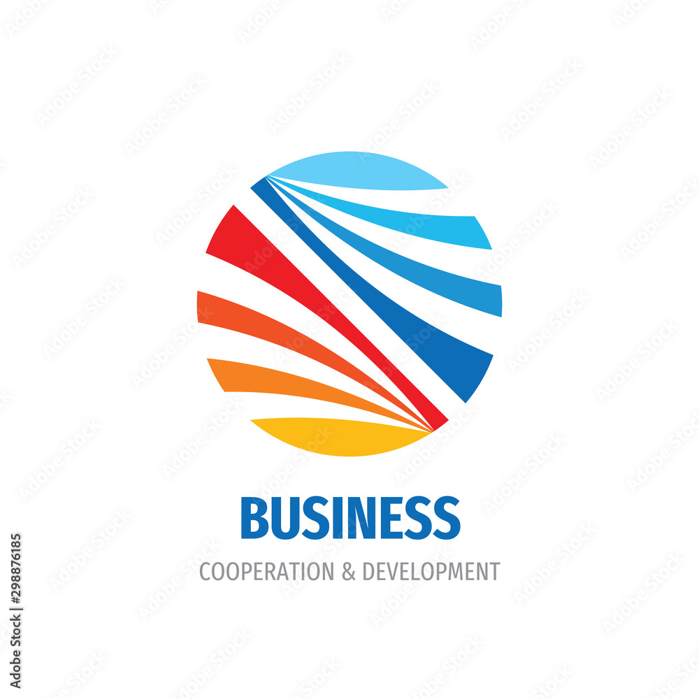 Business logo template design. Cooperation & development. Abstract circle concept sign. Business logo template design. Cooperation & development. Abstract circle concept sign.