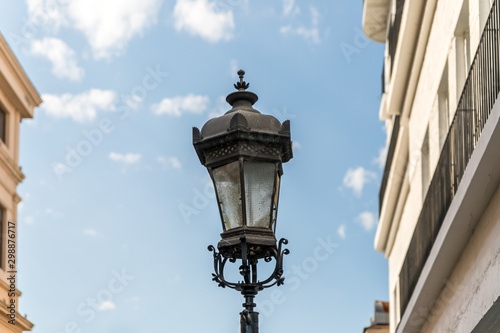A decorative street lamp is on the embankment of Batumi city - the capital of Adjara in Georgia