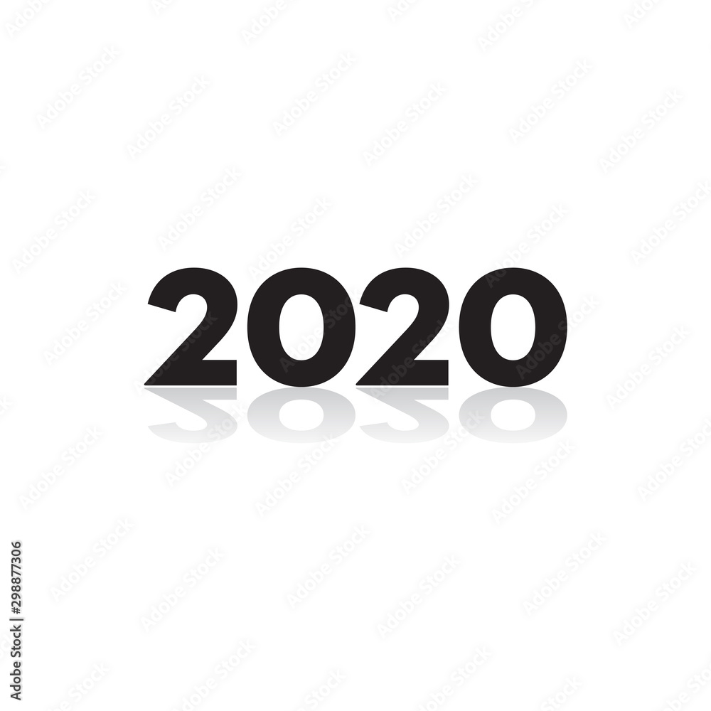 Happy New Year 2020 logo text design. Cover of business diary for 2020 with wishes. Brochure design template, card, banner. Vector illustration.