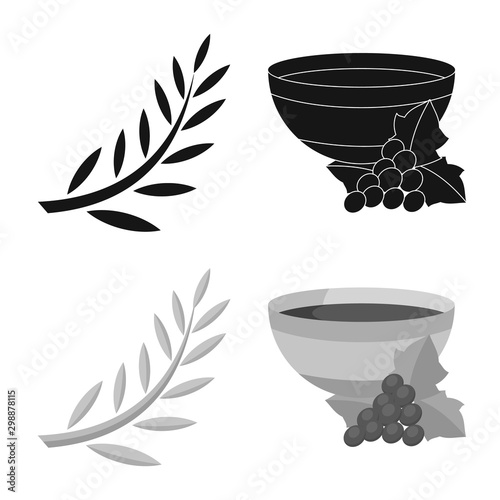 Vector design of deity and antique symbol. Collection of deity and myths stock symbol for web.