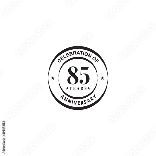 85th year celebrating anniversary emblem logo design template