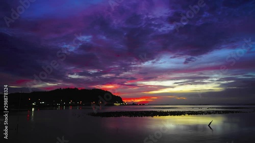 Time lapse sunset over Bangsan, Chonburi, Thailand. photo