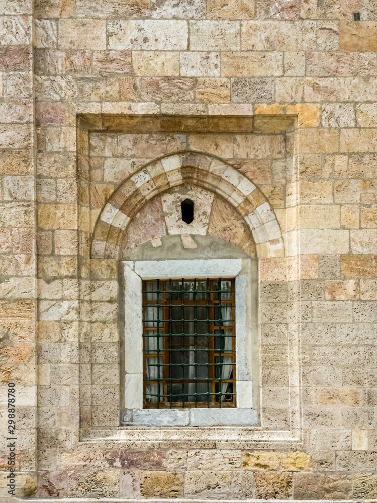 Window of Bursa Grand Mosque (Ulu Camii) in Bursa, Turkey