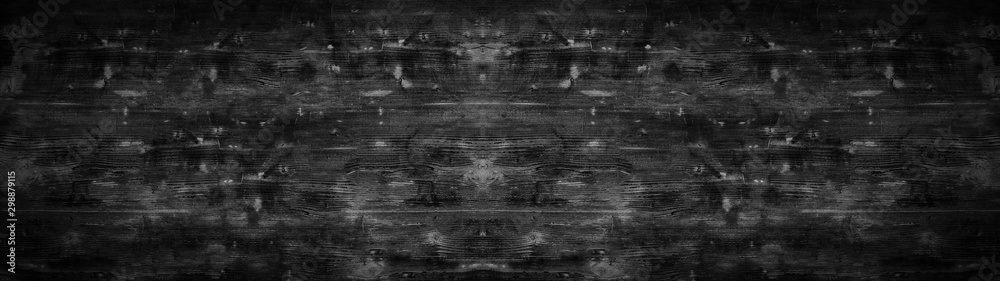 old black grey rustic dark wooden texture - wood background panorama long banner - obrazy, fototapety, plakaty 