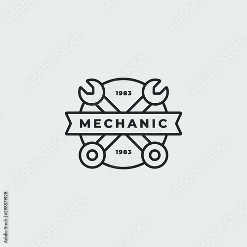 Auto mechanic service. Mechanic service logo set. Repair service auto mechanic logos. Car vintage vector logo set.  Vector illustration.