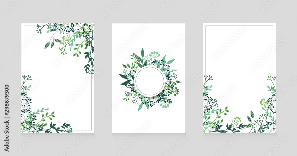 Fototapeta Vector floral cover for your design. Banner with a simple natural elements. Flyers. Еlegant invitation.