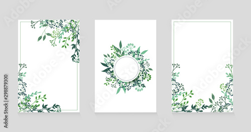 Vector floral  cover for your design. Banner with a simple natural elements. Flyers.   legant invitation.