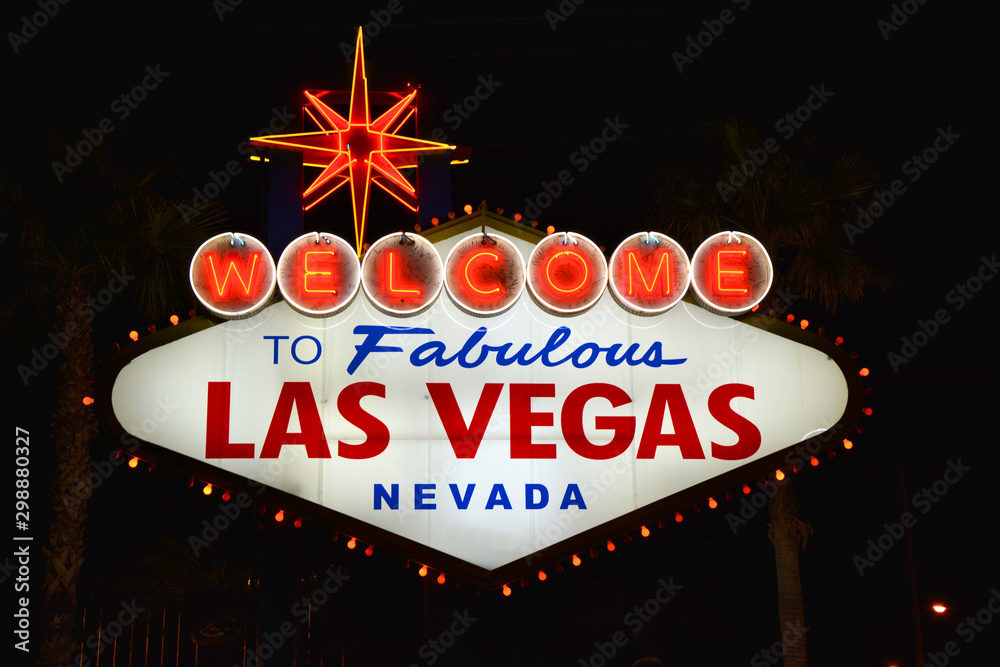 Welcome to Fabulous Las Vegas sign. - obrazy, fototapety, plakaty 