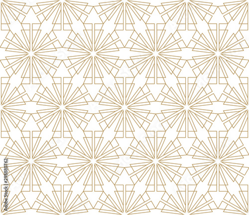 Vector ornamental seamless pattern. Gold and blue background and wallpaper in Arabic style. Geometric pattern. illustration for your design. ь