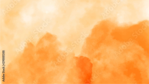 Orange watercolor background for your design, watercolor background concept, vector.