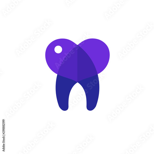 tooth heart vector illustration for toot care company concept