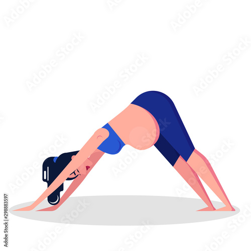 Yoga for pregnant woman concept. Fitness and sport