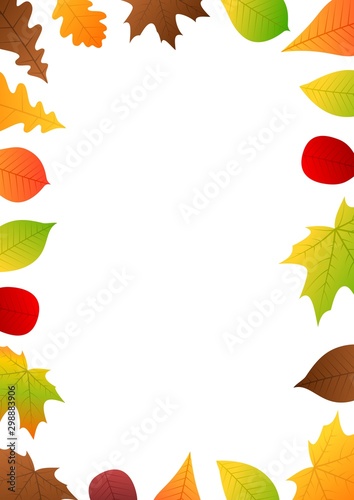 Autumn leaves frame background for flyers and documents