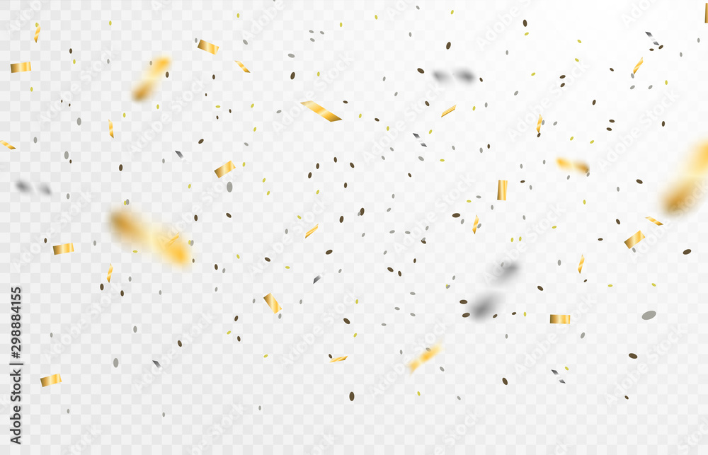 Obraz premium Abstract background. Party, Celebration or special birthday background with golden shiny glitters or ribbon falling in gradient background. Creative and Modern design in EPS10 vector illustration.