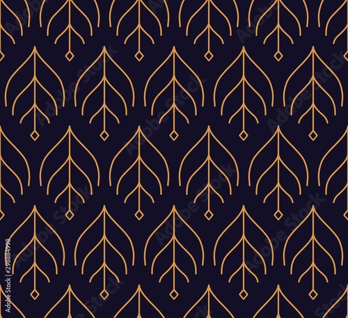 Vector ornamental seamless pattern. Gold and blue background and wallpaper in Arabic style. Geometric pattern. illustration for your design. ь