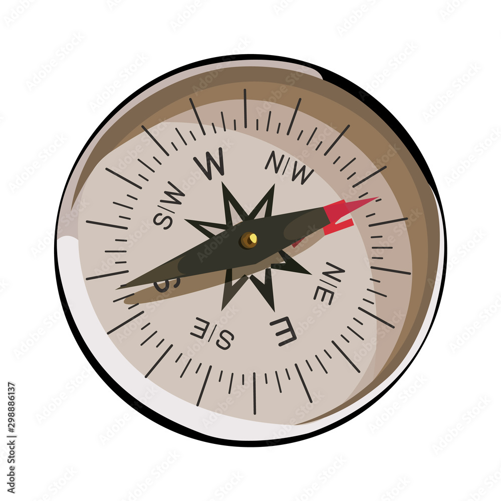 compass realistic vector illustration isolated