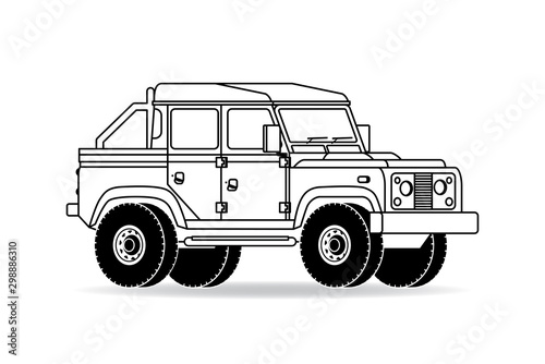 Britischer 4 x 4 Pickup Kontur Silhouette