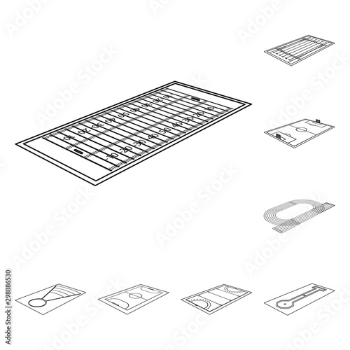 Vector illustration of grass and construction symbol. Collection of grass and championship stock symbol for web.