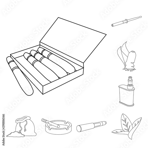 Isolated object of equipment and smoking symbol. Collection of equipment and smoker vector icon for stock.