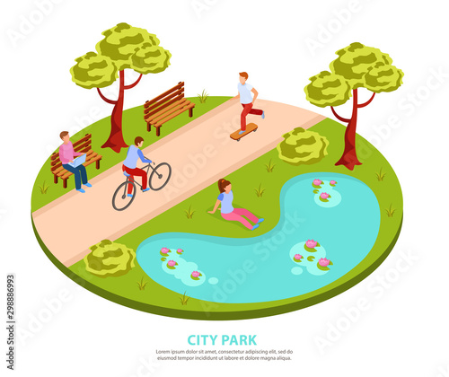 City Park Isometric Composition 