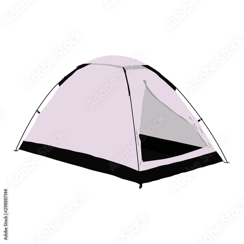 tent white realistic vector illustration isolated