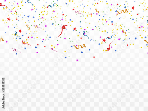 Colorful confetti and balls isolated. Festive background vector. Happy Birthday. Holiday. 