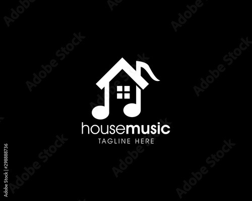 Creative Simple Music House Logo  Music House Studio Logo Design Vector Template