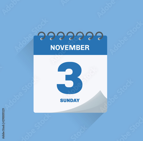 Day calendar with date November 3