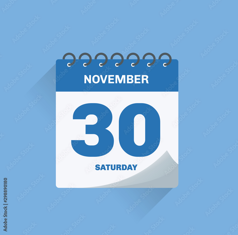 Day calendar with date November 30. - obrazy, fototapety, plakaty 