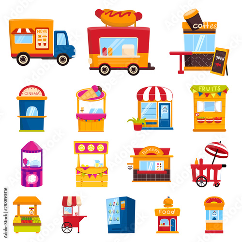 Isolated object of and booth logo. Set of and vending stock symbol for web.