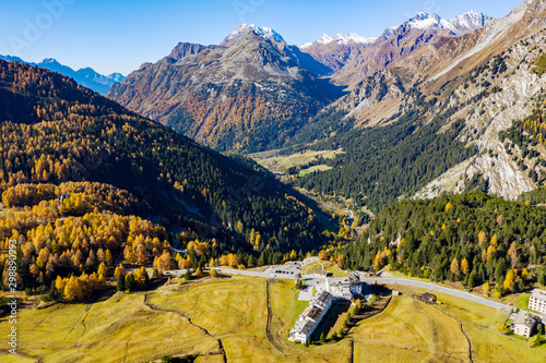 Val Bregaglia - Svizzera - Passo del Maloja - Vista aerea autunnale  photo