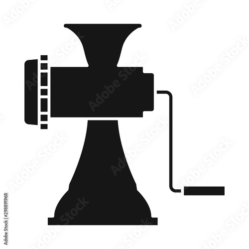 Vector design of meat and grinder sign. Graphic of meat and handle stock vector illustration.