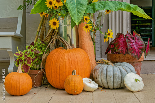 Autumn Holiday Decoration on Porch