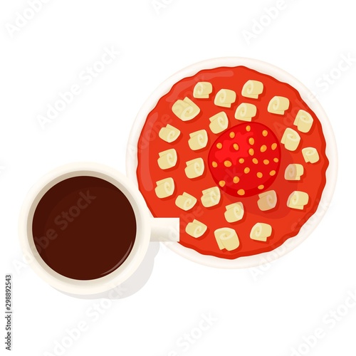 Strawberry pie icon. Isometric illustration of strawberry pie vector icon for web