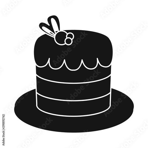 Vector illustration of cake and celebration icon. Graphic of cake and chocolate stock symbol for web.