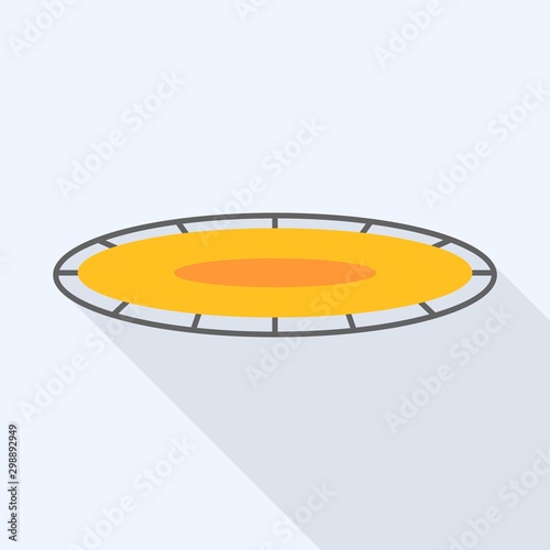 Yellow trampoline icon. Flat illustration of yellow trampoline vector icon for web design
