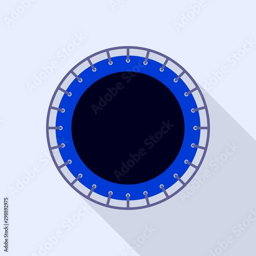 Top view trampoline icon. Flat illustration of top view trampoline vector icon for web design