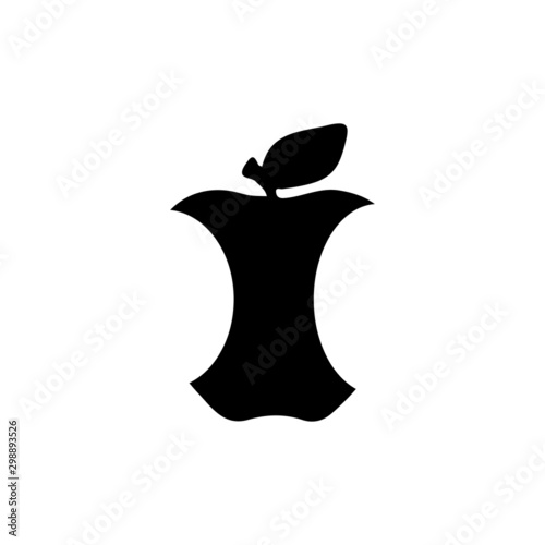 Apple core icon isolated on white background