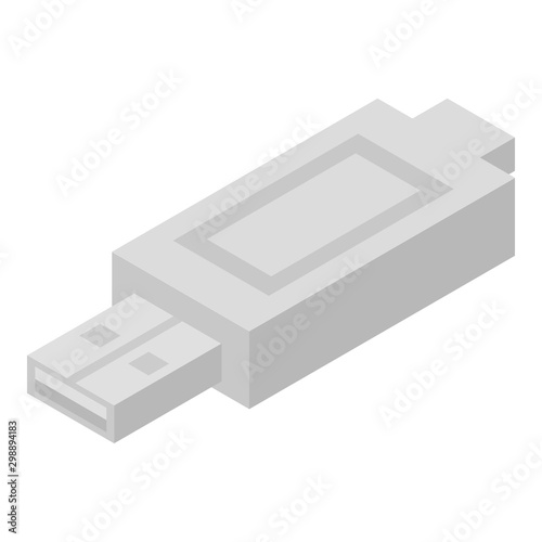 Usb laptop adapter icon. Isometric of usb laptop adapter vector icon for web design isolated on white background