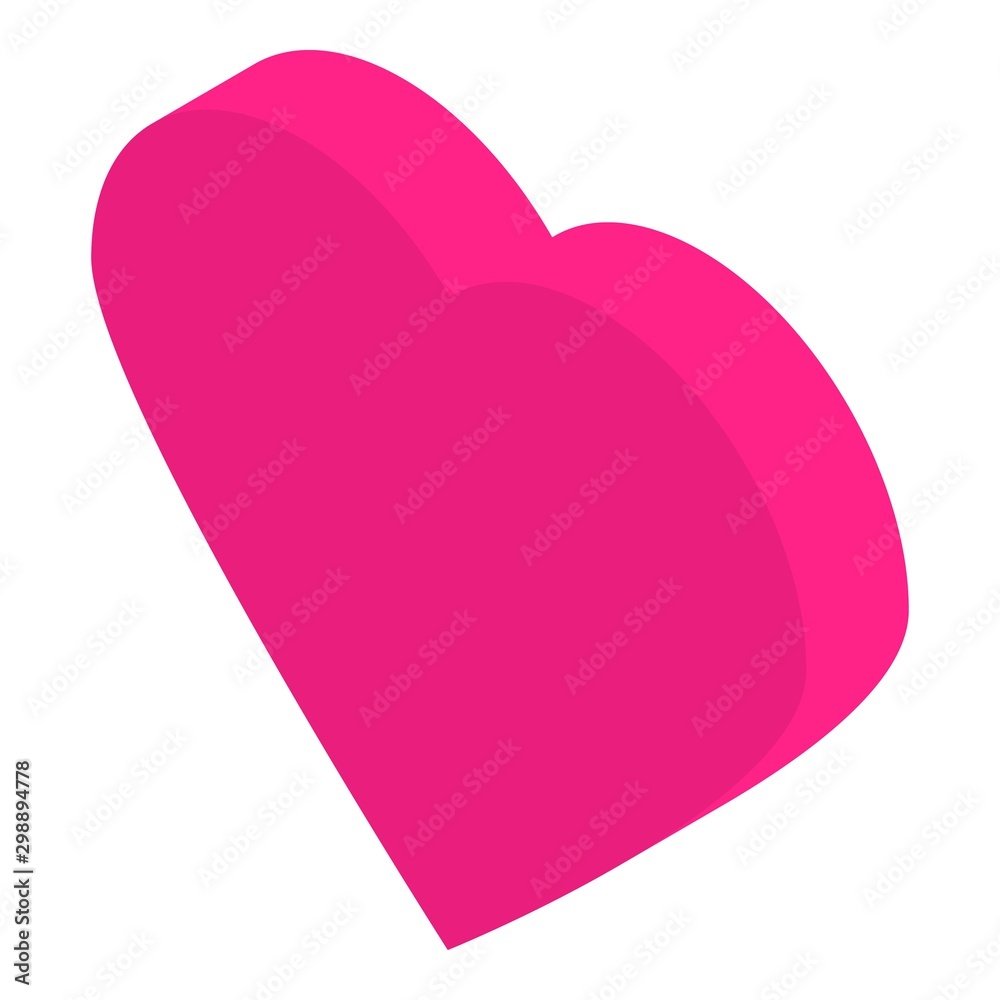 Pink heart icon. Isometric of pink heart vector icon for web design isolated on white background Pink heart icon. Isometric of pink heart vector icon for web design isolated on white background